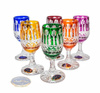 Coloured crystal vodka glasses 25 ml French