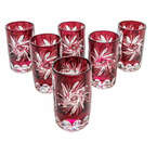 Ruby crystal vodka glasses 30ml Olive Mill