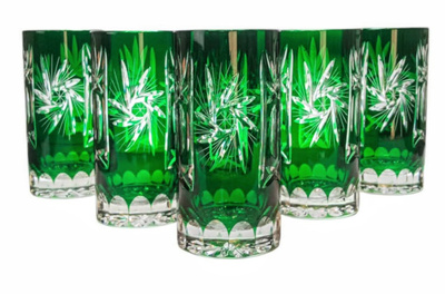 Emerald crystal water glasses 320ml Olive Mill