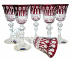 Ruby crystal liqueur glasses 60 ml French