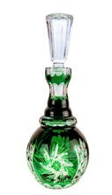 Szmaragdowa   kryształowa karafka na wódkę 400 ml Młynek  Oliwka