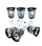 Cobalt crystal liqueur glasses 60ml Pineapple 6 pieces