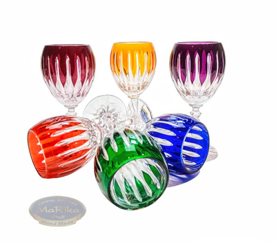 Colour crystal liqueur glasses 60ml Line