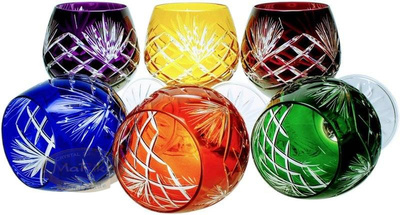 Colour crystal glasses for cognac 250ml