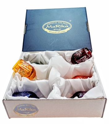 Kolorowe kryształowe kieliszki do wódki 25ml