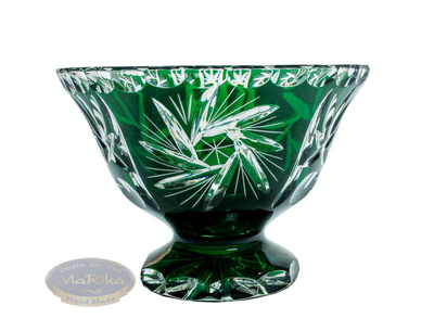 Emerald crystal fruit bowl 16 cm Mill Olive