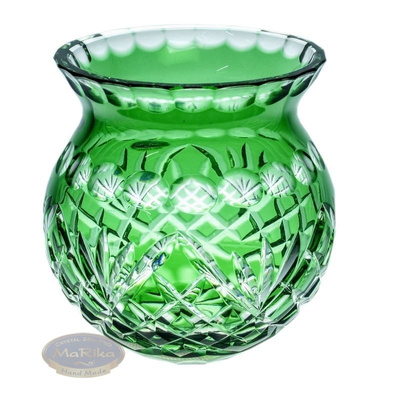 Emerald Pineapple crystal vase