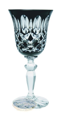 Black  crystal liqueur glasses 60 ml Olive lattice