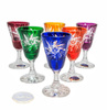 Coloured crystal vodka glasses 30 ml Olive Mill