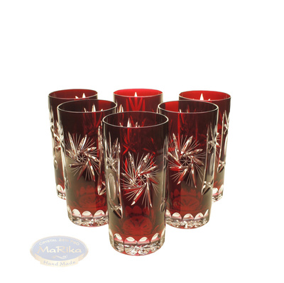 Ruby crystal water glasses 320ml Olive Mill