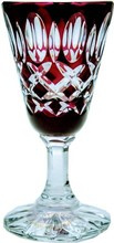 Rubinowe kryształowe kieliszki do wódki 40ml Krata Oliwka