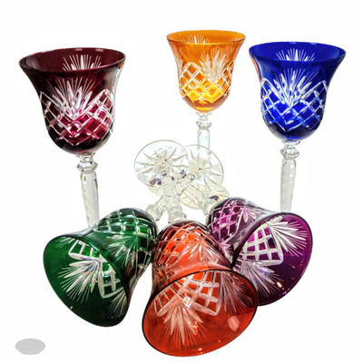 Coloured crystal wine glasses 280 ml Pineapple