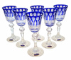 Cobalt crystal liqueur glasses 60 ml French