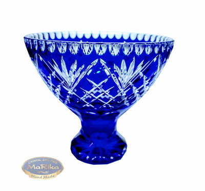 Cobalt crystal legged bowl