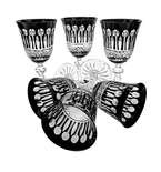 MaRika black crystal wine glasses 220 ml Paris 6 pcs