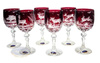 Ruby crystal wine glasses with engraved hunting motif 240ml