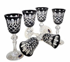 Black crystal liqueur glasses 60ml Crate Olive