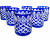 Cobalt crystal whisky glasses 280ml Crate Olive