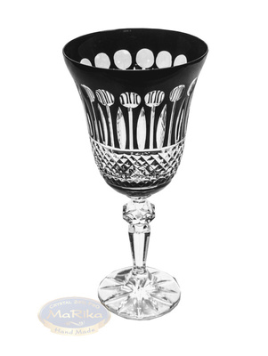 Black crystal wine glasses 280 ml French