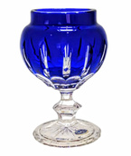 Cobalt crystal candle holder 20 cm Line