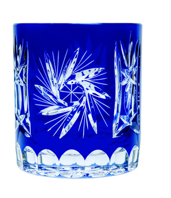 Cobalt crystal whisky glasses 280ml Olive Mill