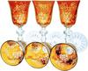 Crystal amber sherry glasses with engraved grape motif 60 ml