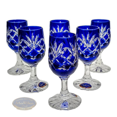 Cobalt crystal vodka glasses 25ml Pineapple