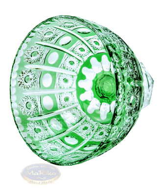 Szmaragdowa kryształowa misa na nodze Praha