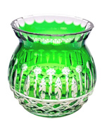 Szmaragdowy kryształowy wazon  16 cm Francuski