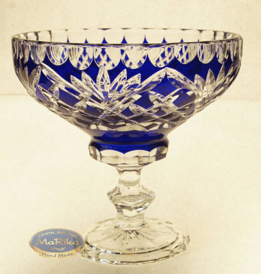 Cobalt crystal platter 16 cm Pineapple