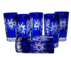 Cobalt crystal water glasses 320ml Olive Mill