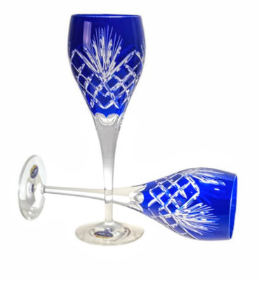 Cobalt crystal glasses 2 pieces