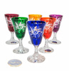 Coloured crystal vodka glasses 30 ml Olive Mill