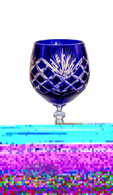 Kobaltowe kryształowe kieliszki do wina 280 ml Ananas