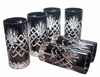 Black crystal glasses for water and drinks 320 ml Pineapple