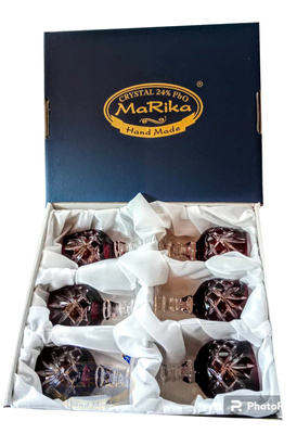 Rubinowe kryształowe kieliszki do wódki 40 ml Ananas