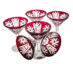 Ruby crystal martini glasses 110ml Olive Mill