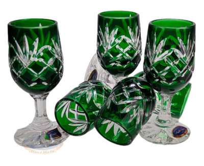 Emerald crystal vodka glasses 25ml Pineapple