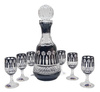 Black crystal glass set with decanter French 6+1