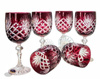 Rubinowe kryształowe kieliszki do wina 240 ml Ananas