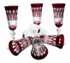 Ruby crystal champagne glasses 150 ml French