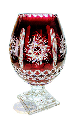 Crystal ruby vase for small flowers Olive Grinder