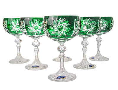 Emerald crystal champagne glasses 150ml Olive Mill