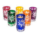 Coloured crystal vodka glasses 30ml
