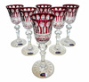 Ruby crystal liqueur glasses 60 ml French