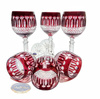 Ruby crystal wine glasses 280 ml French
