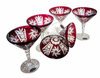 Rubinowe kryształowe kieliszki do martini 110ml  Młynek Oliwka