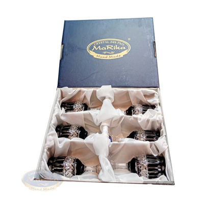 Black crystal vodka glasses 25ml French