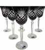 Black crystal wine glasses 280 ml Pineapple