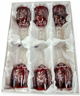 Ruby crystal wine glasses 240 ml Olive Mill